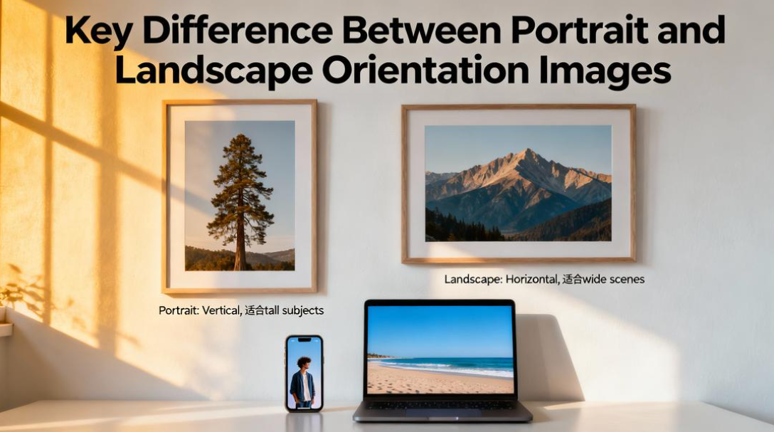 A principal diferença entre a orientação retrato e paisagem