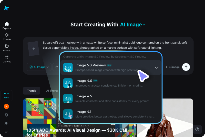 Select the model and generate