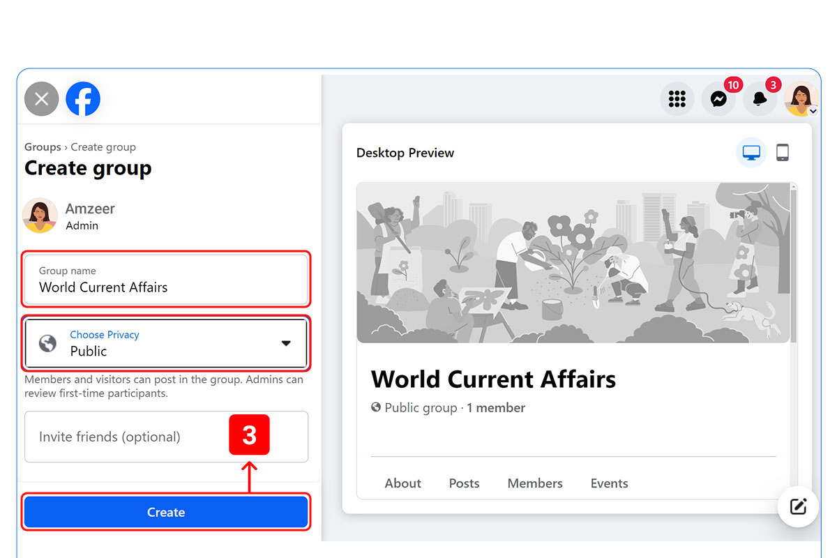 Crearea unui grup pentru a face publicitate videoclipurilor YouTube pe Facebook