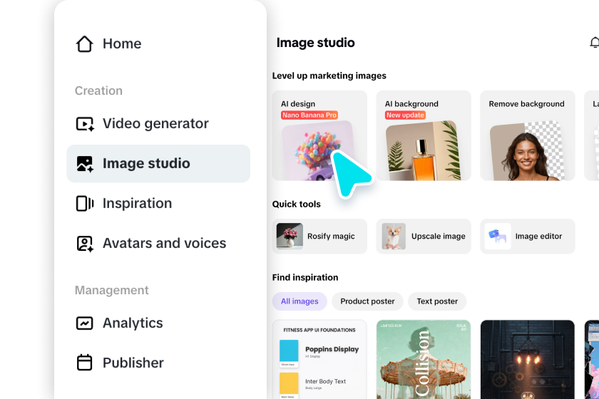 Access Pippit's AI design tool
