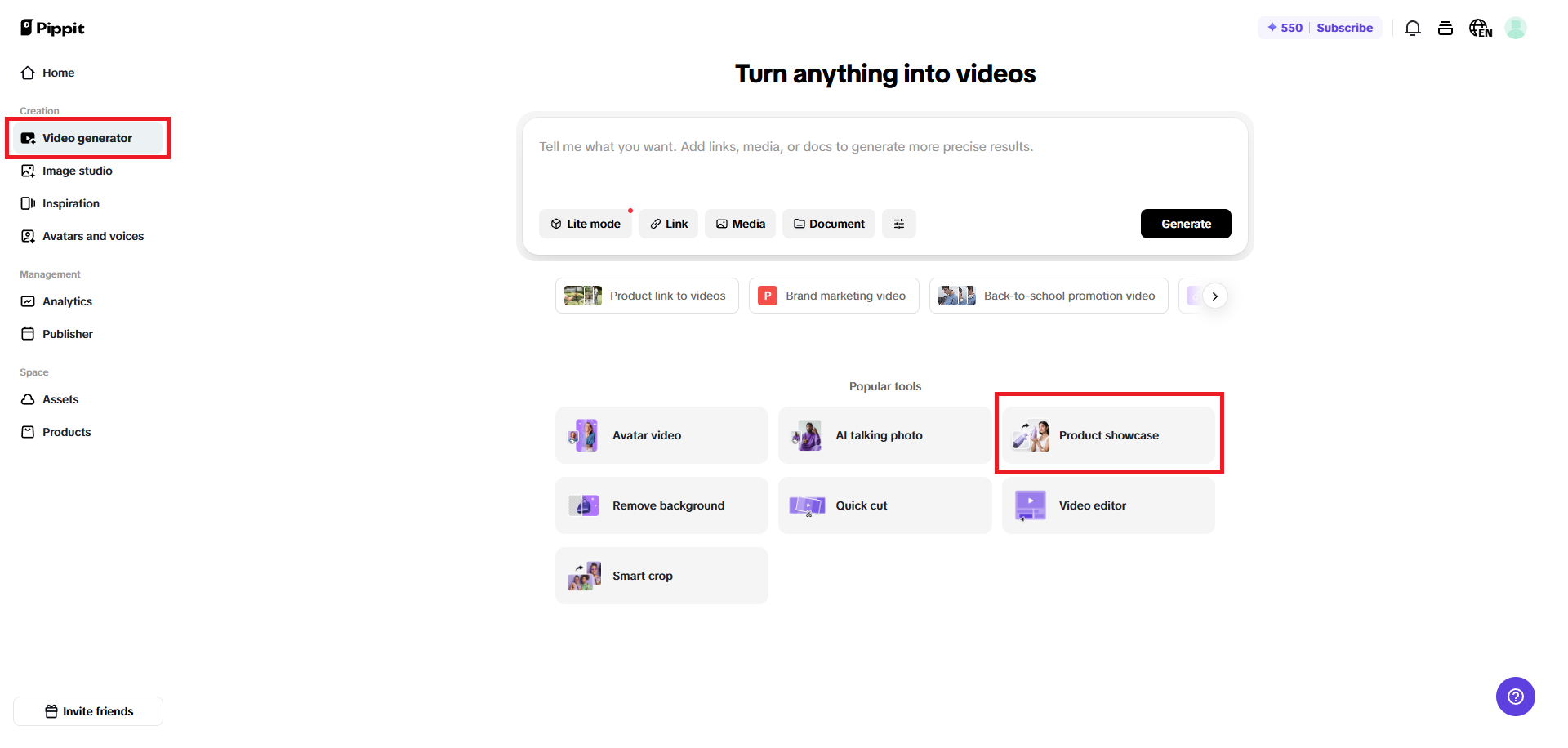 Escolha a opção de apresentação do produto