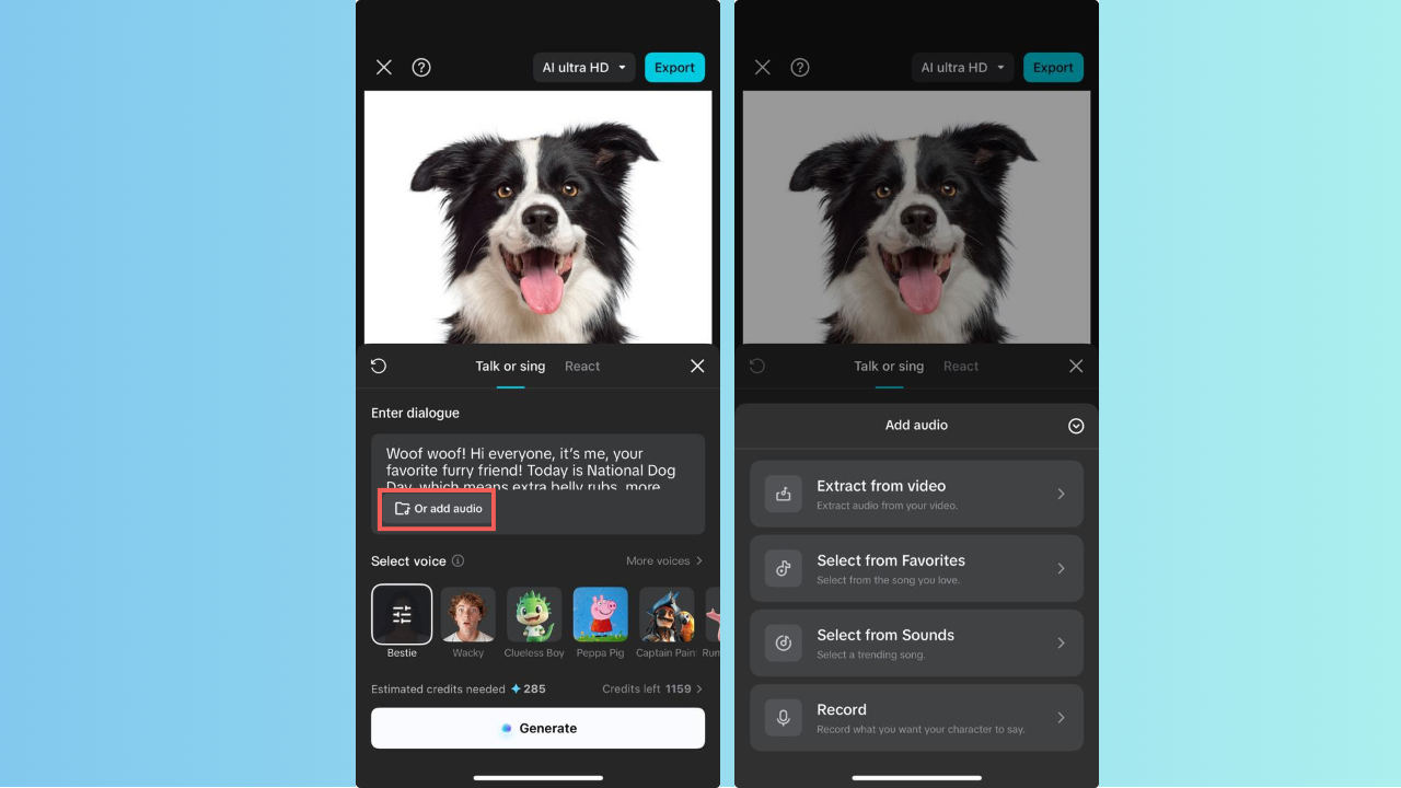 Dialogskripte hinzufügen