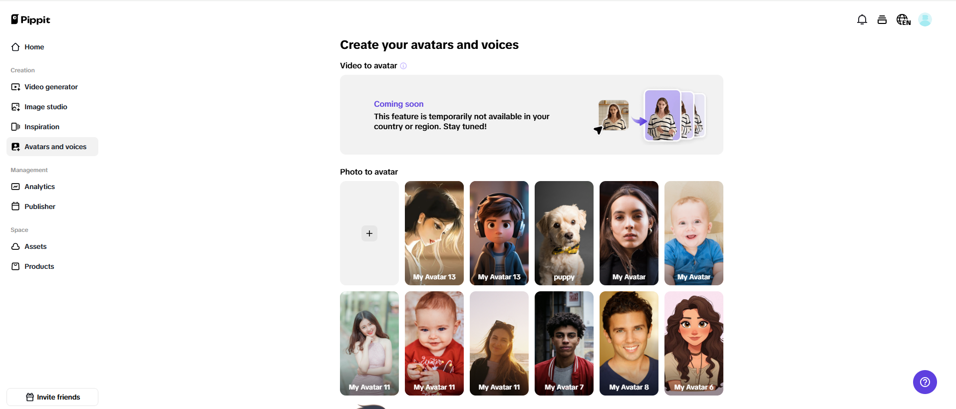 Pippit's AI talking photo feature