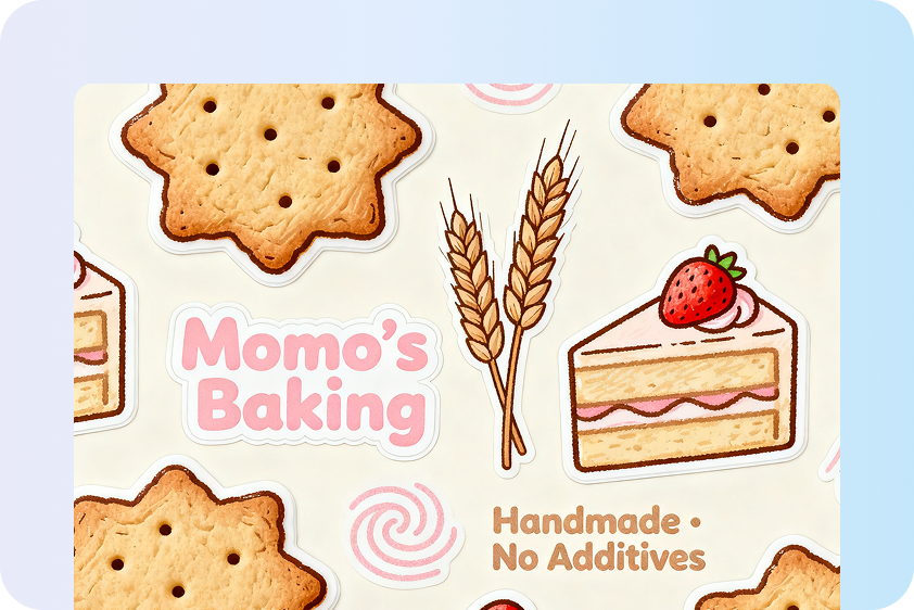 Branded stickers displayed on packaging items