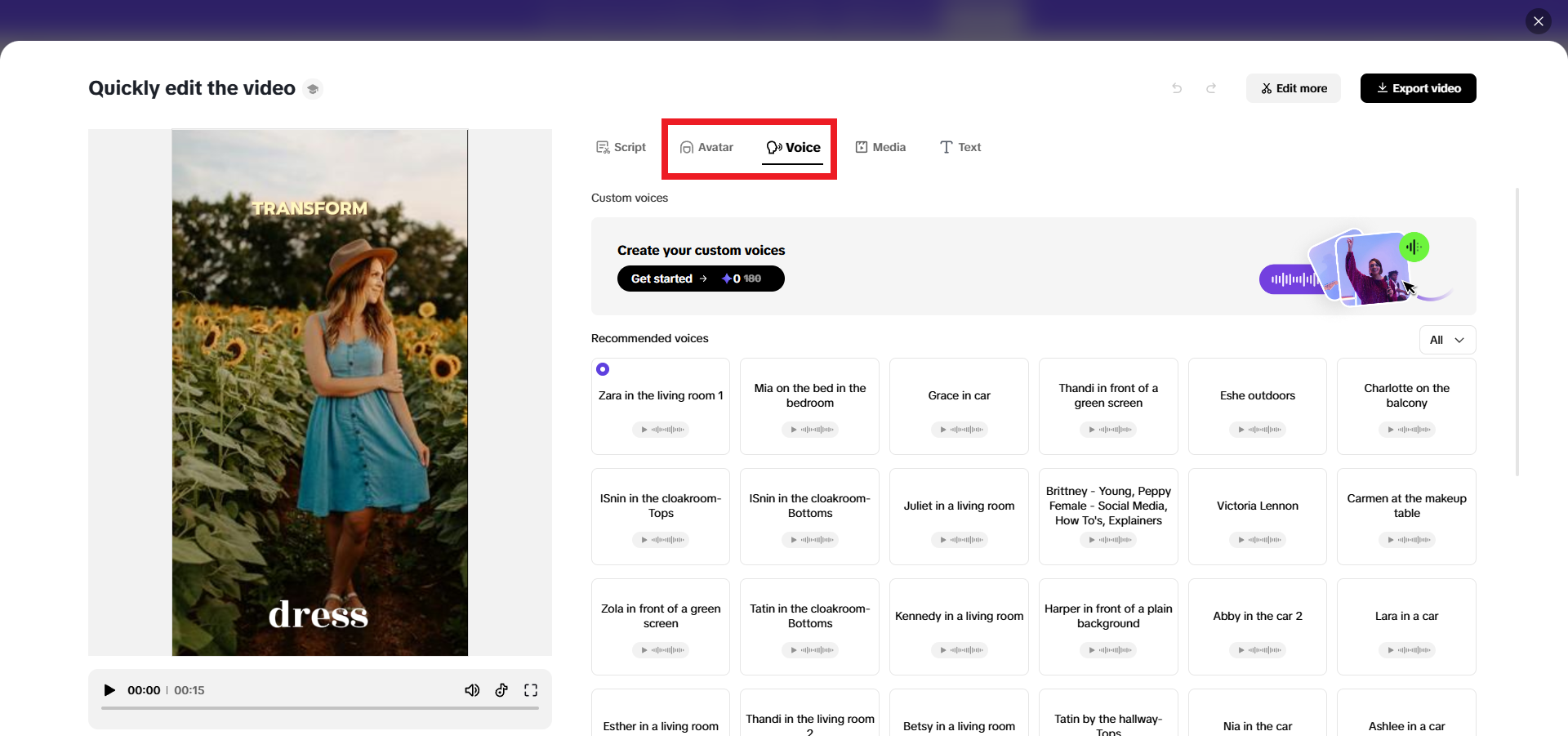 Engaging avatars & custom voiceover
