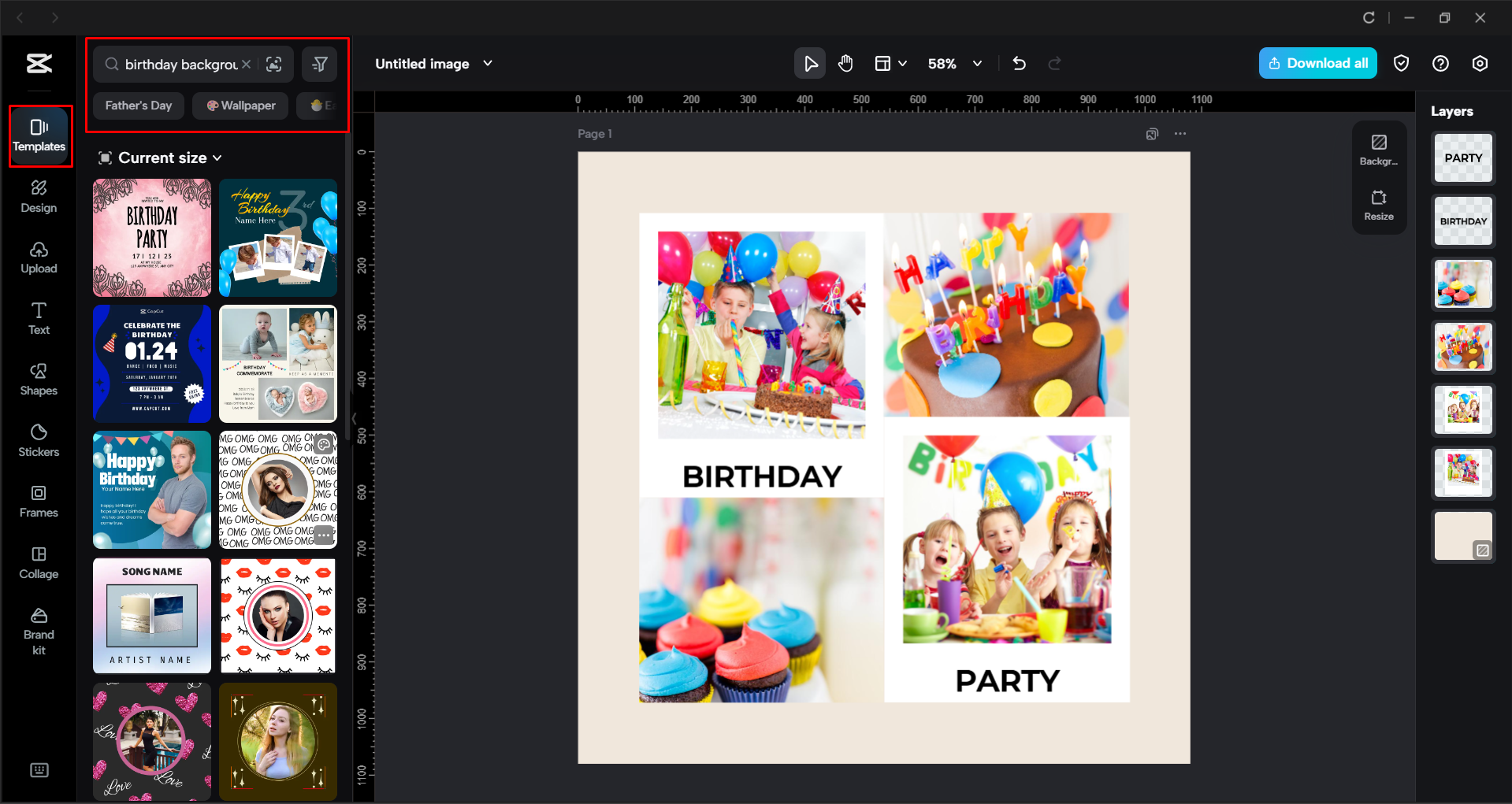 Importando uma imagem no editor de vídeo para desktop do CapCut