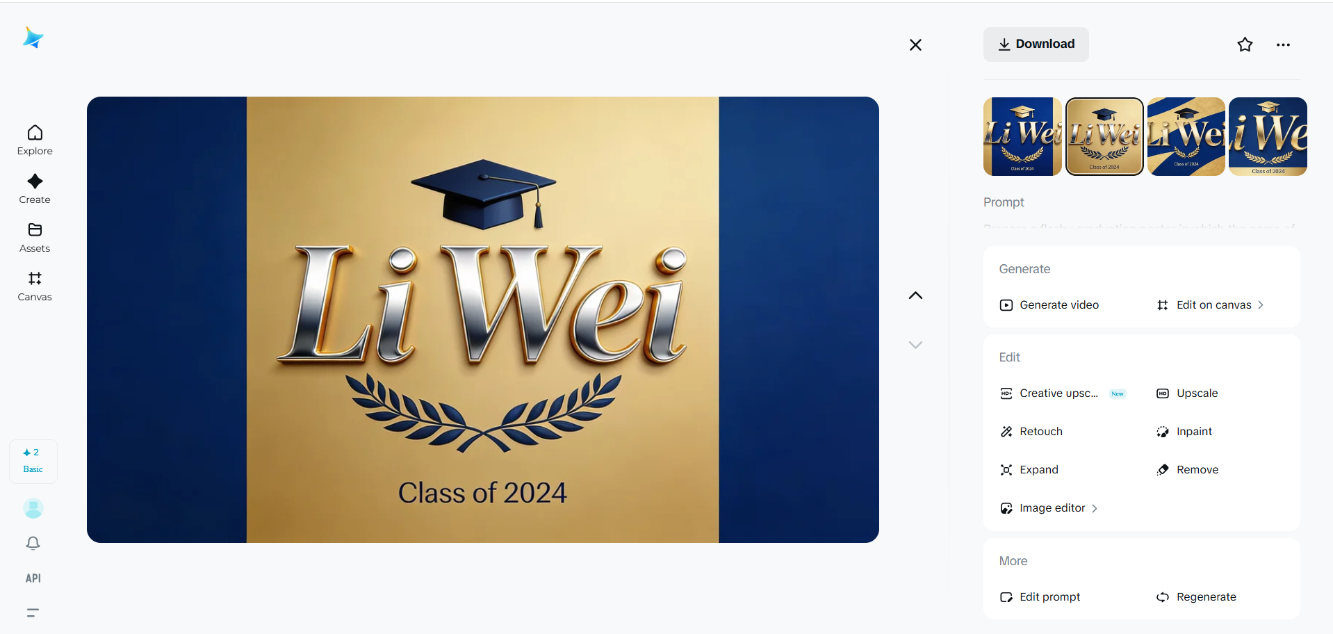 Cartel de graduación de la estrella del espectáculo