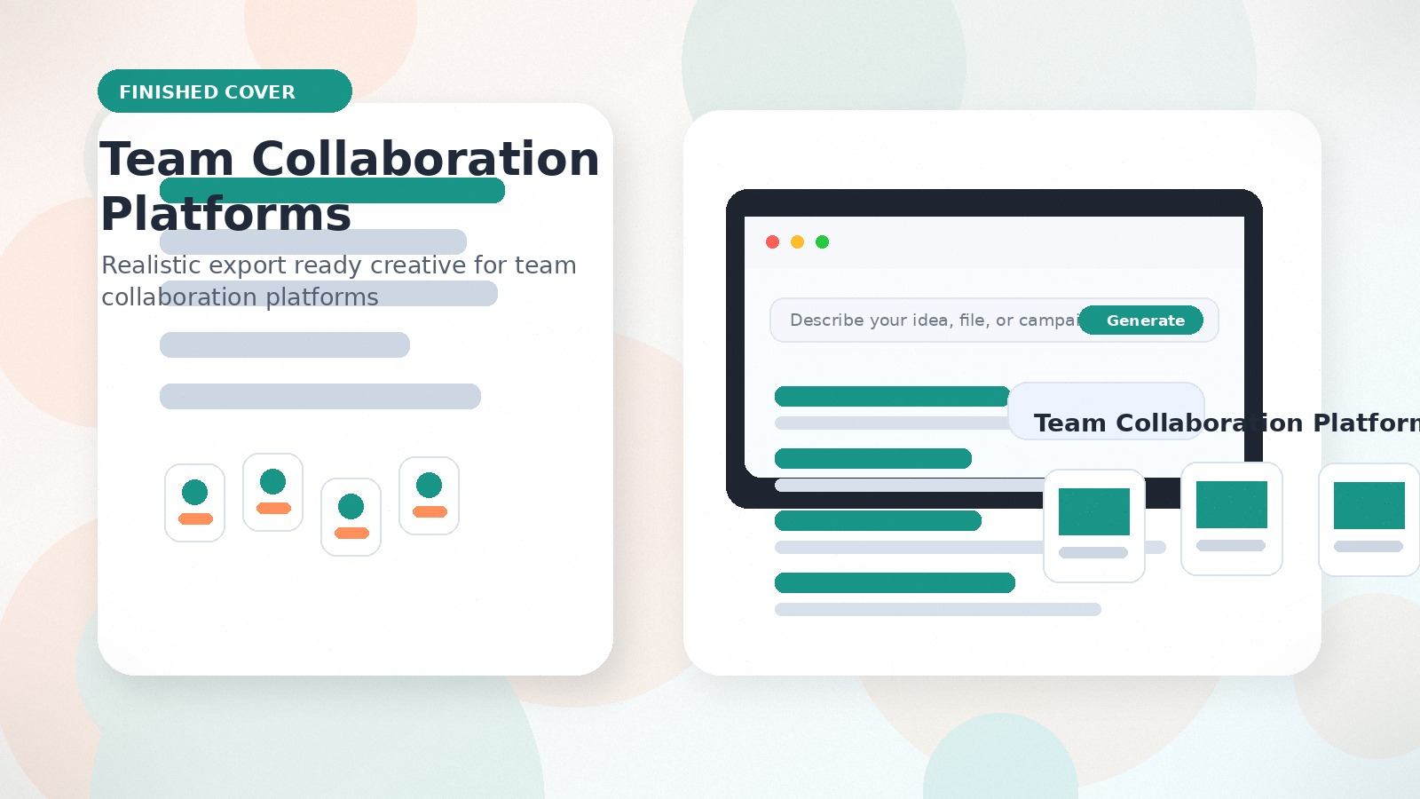 Team Collaboration Platforms realistic finished cover visual for team collaboration platforms
