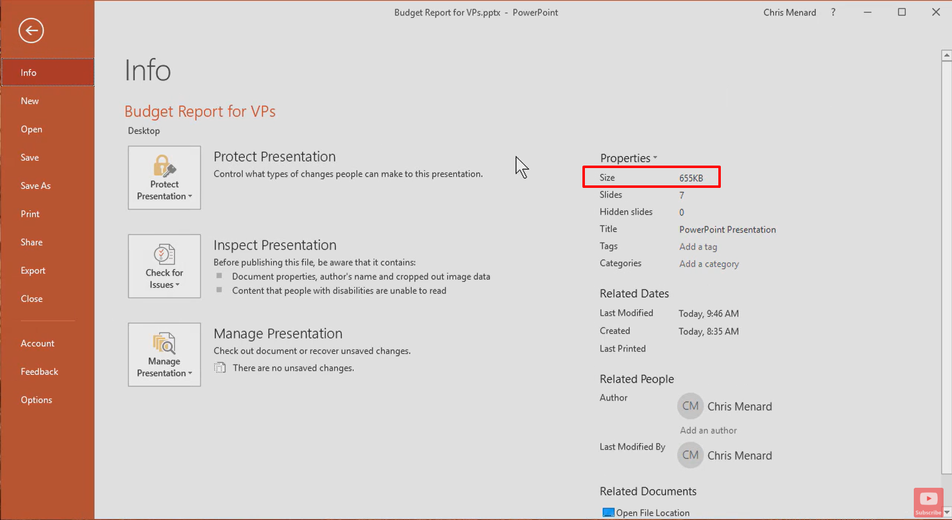 Confirming the compression of all images in PowerPoint