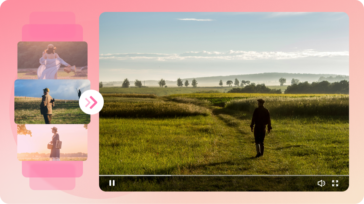 Convert multiframes to video using AI