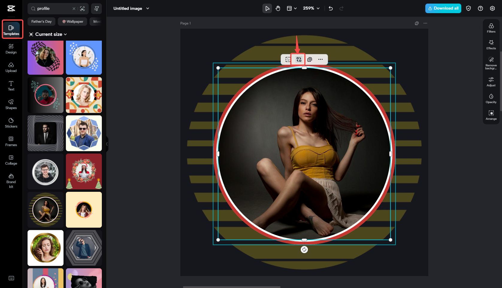 Choose a Twitch profile template