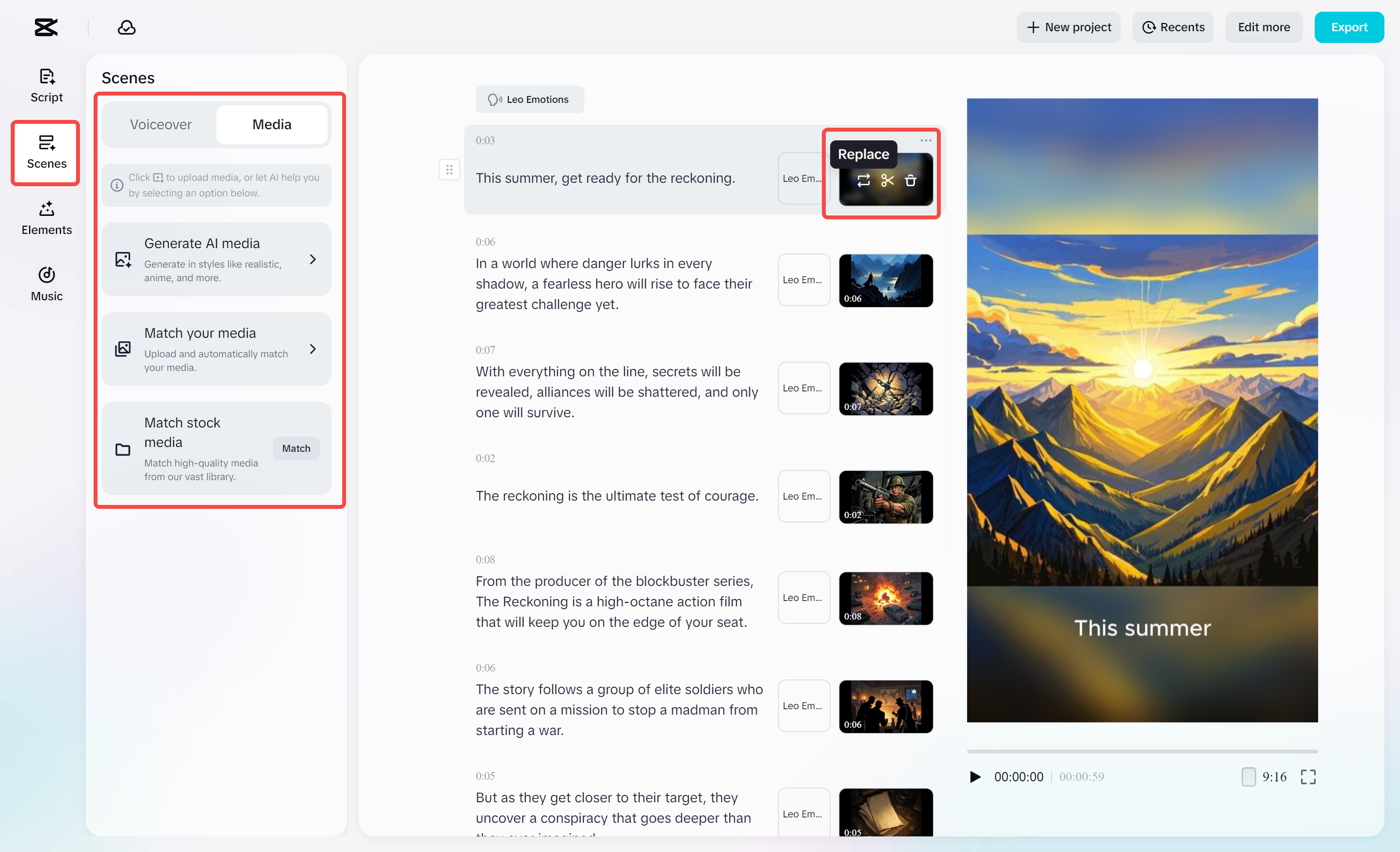 Adding voiceover to video using CapCut's AI video maker