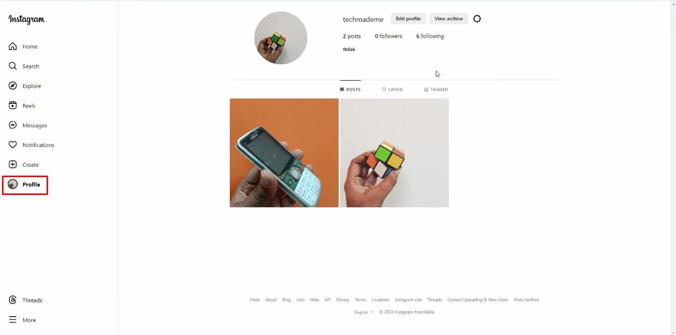 Log in to change your Instagram bio