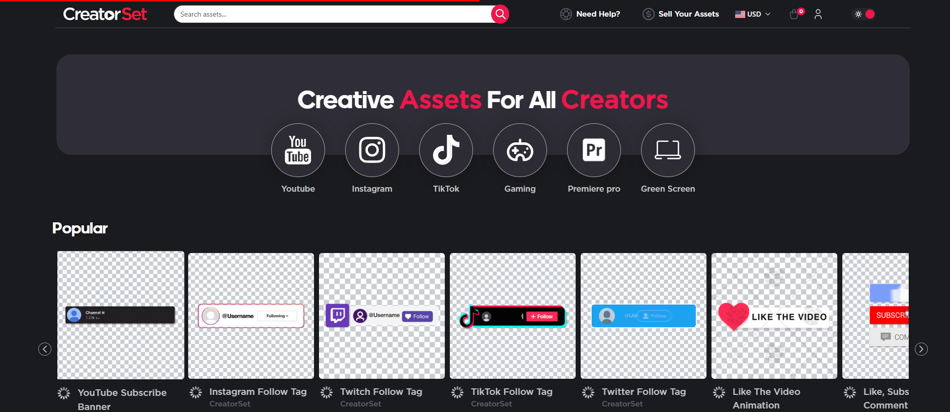 Interface of CreatorSet - another way to get diverse YouTube Short overlay