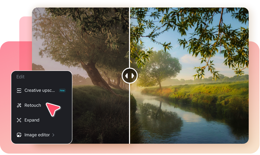 AIレタッチツールによる修正