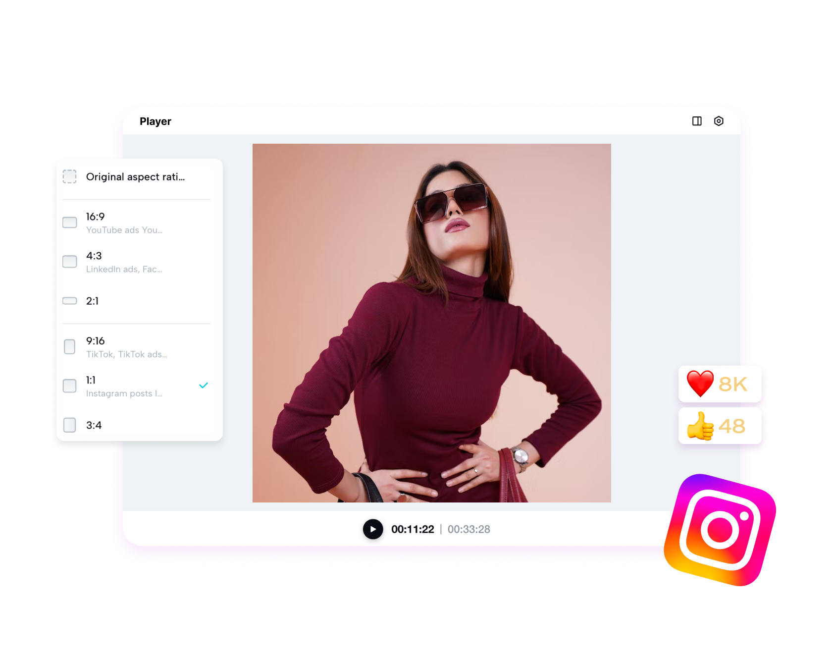 instagram için video yeniden boyutlandırma