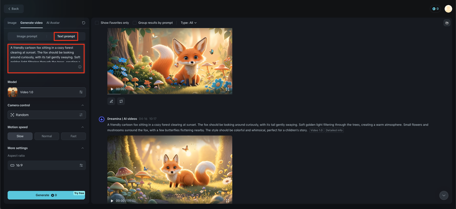 AI cartoon video generator free