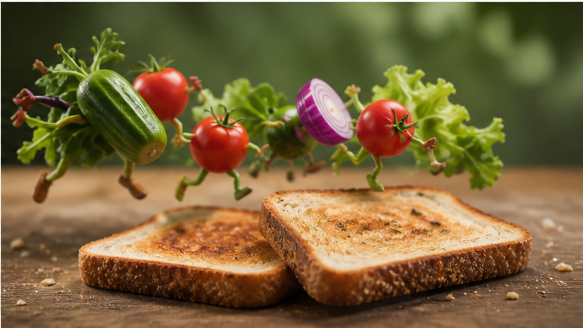 Sandwich Story Video prompt example 3 - Cafe sandwich reveal