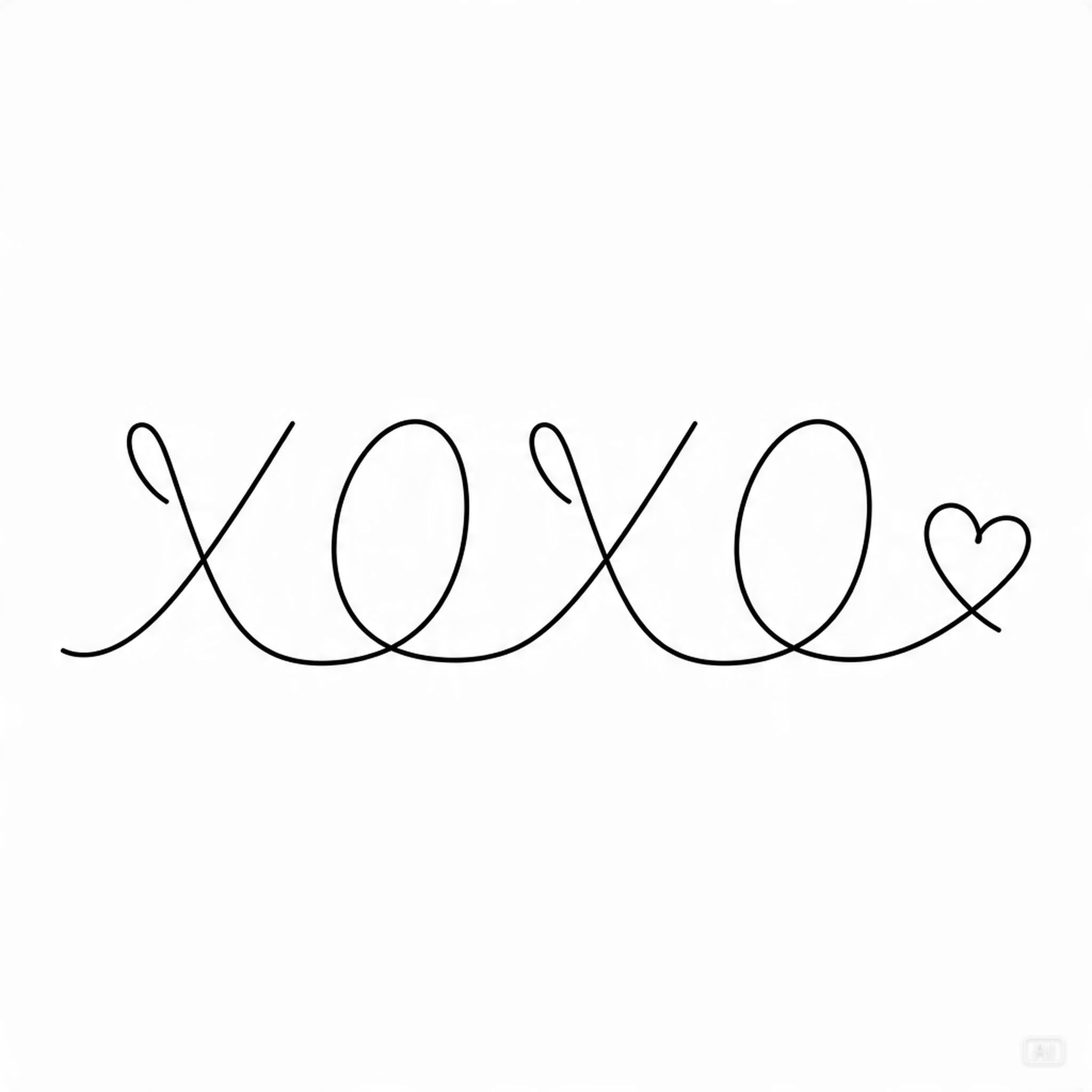 Minimalist line-art XOXO icon generated by Pippit
