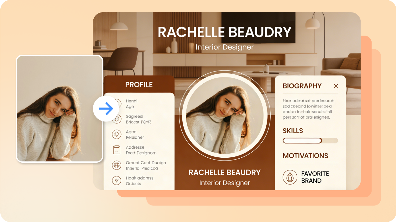  transform photos into custom biography cards