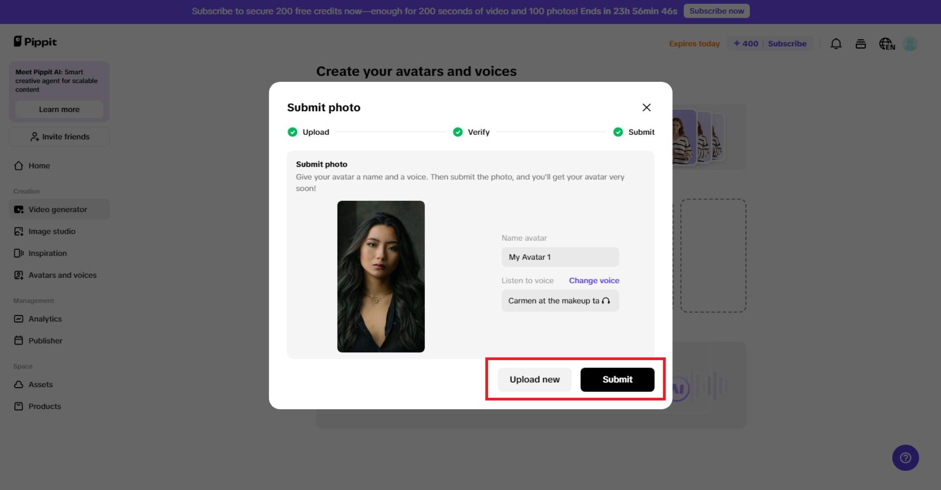 Confirm your selection