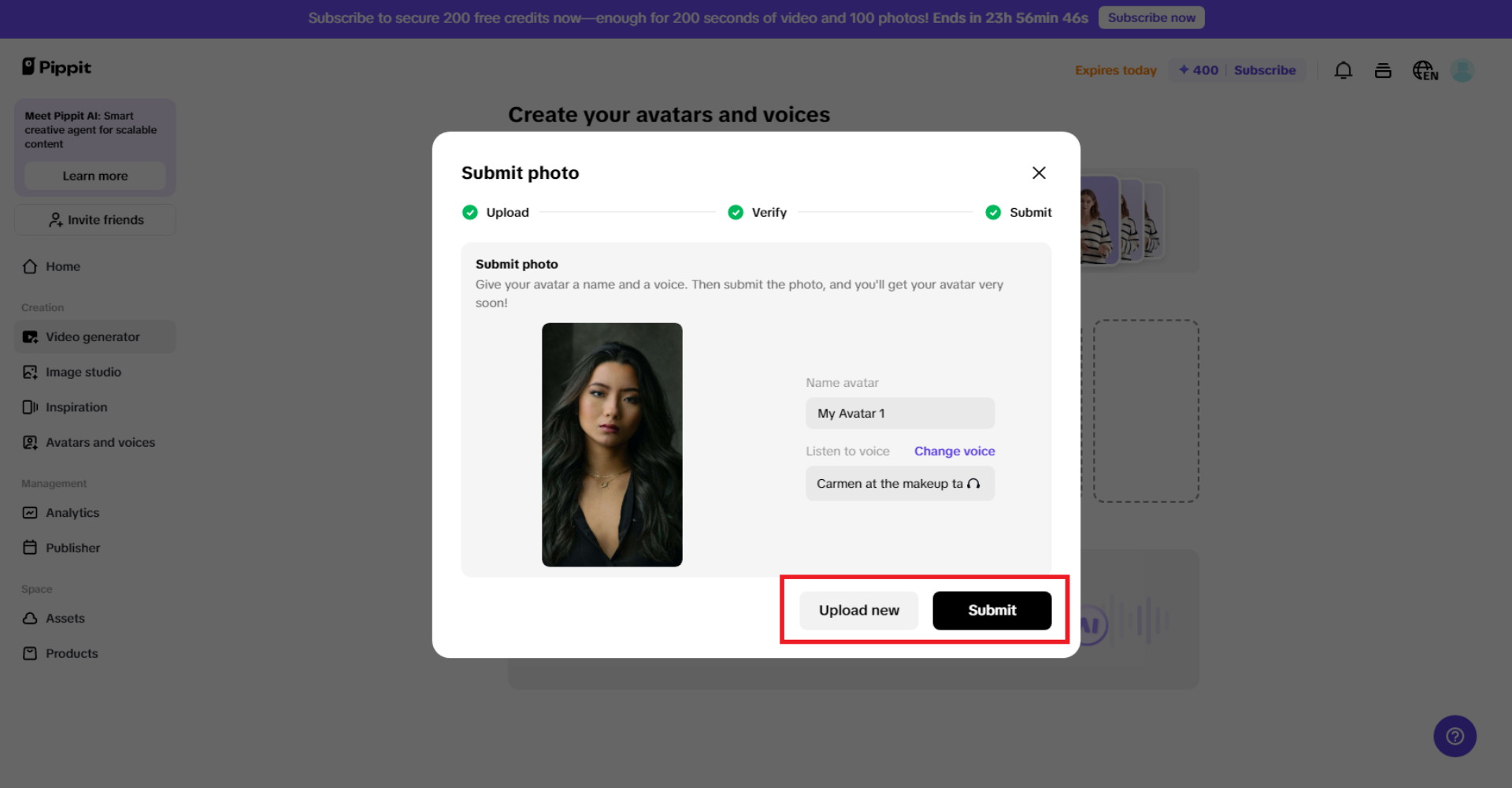 Confirm your selection