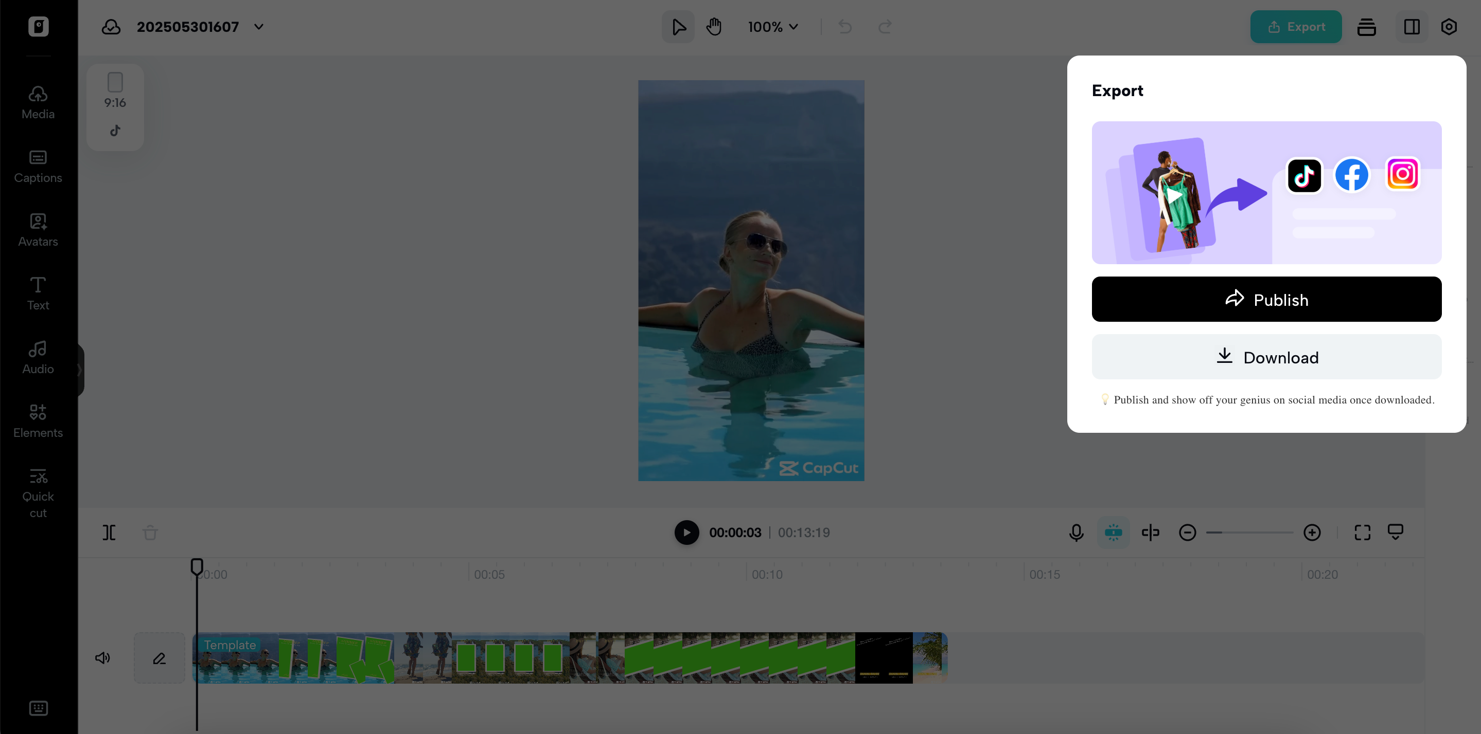 I-export ang video ng travel ad