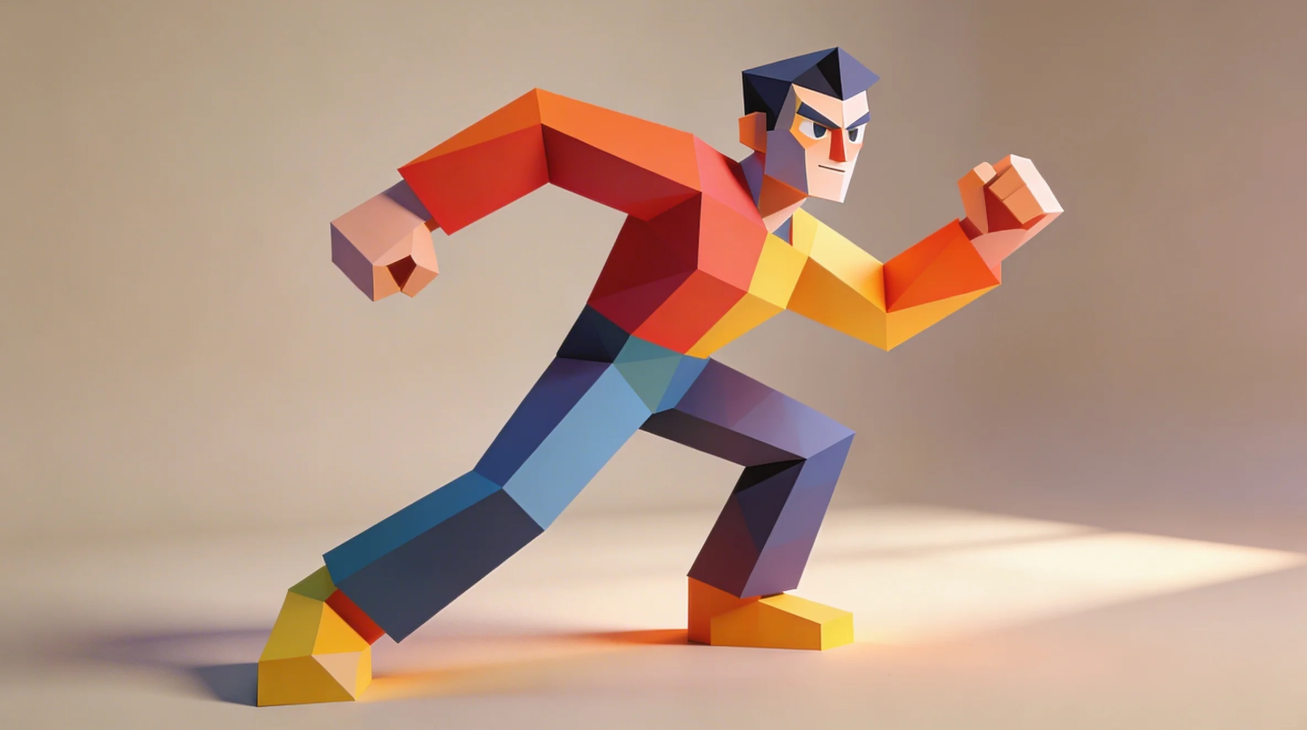 Imagine cu caractere low-poly 3d