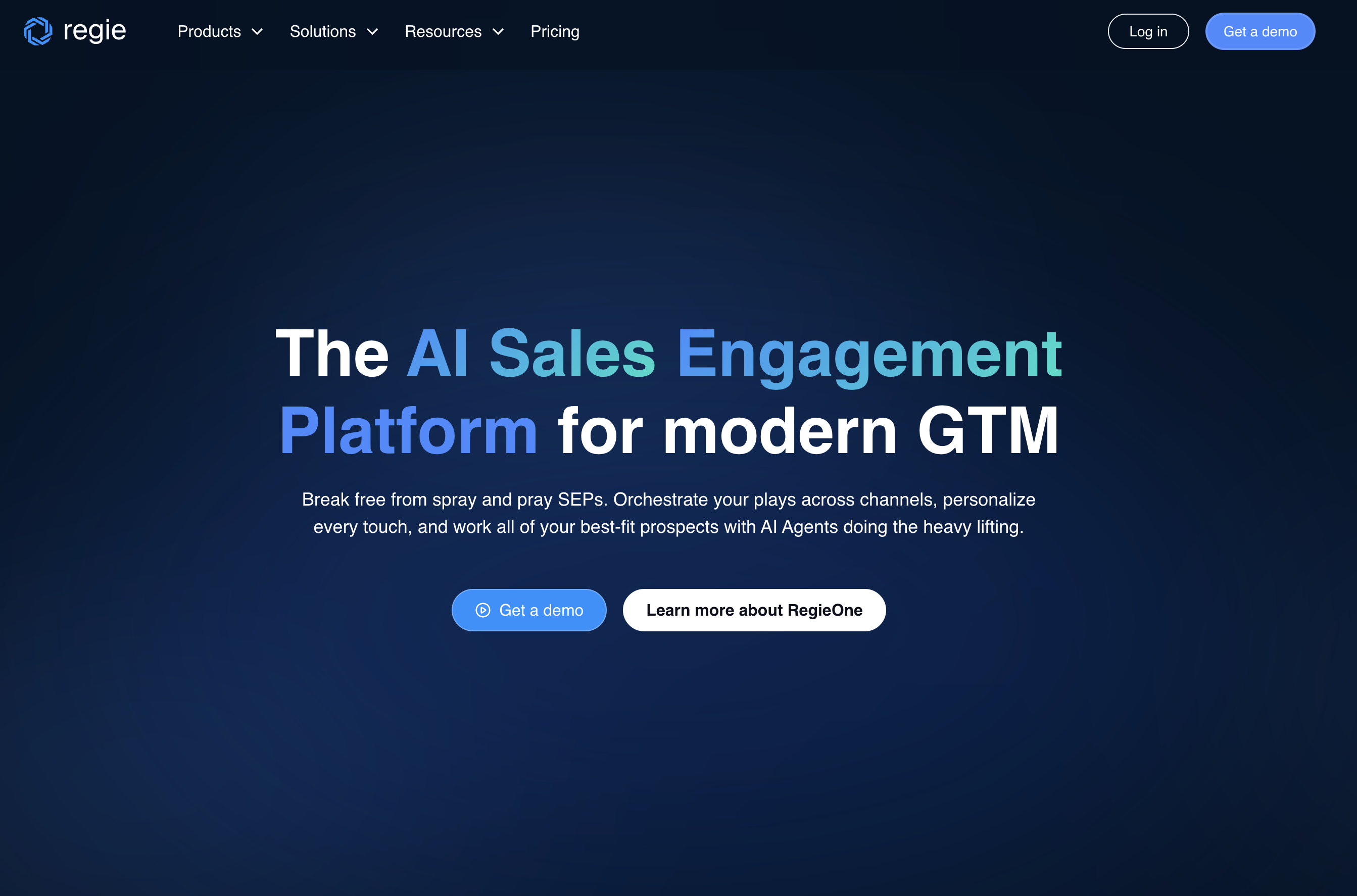 Regie.ai Homepage