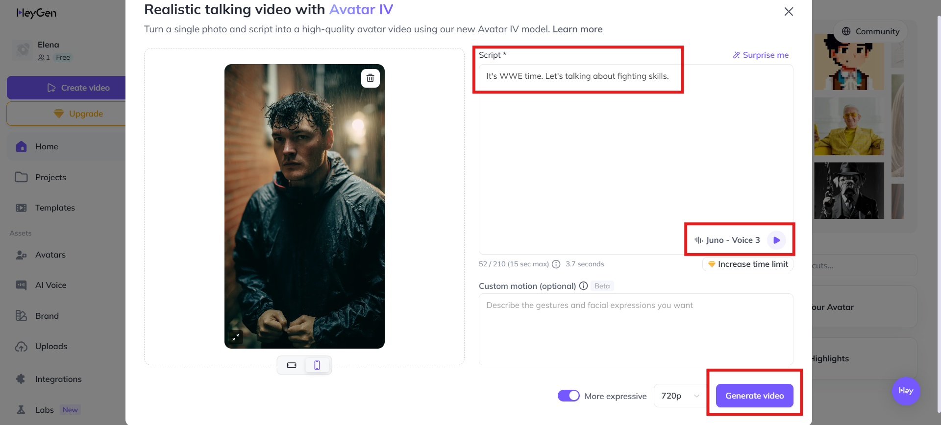 Masukkan skrip dan hasilkan