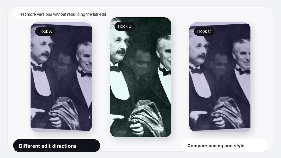 Flicker Photo Transition Video Maker realistic image for test more versions without rebuilding the full edit