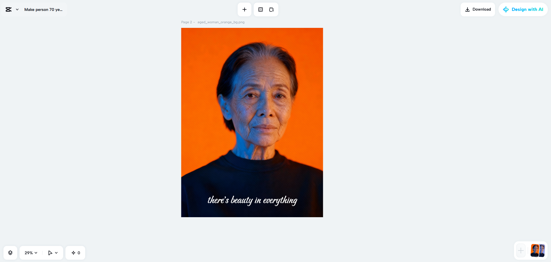 CapCut Web's AI age filter tool in action