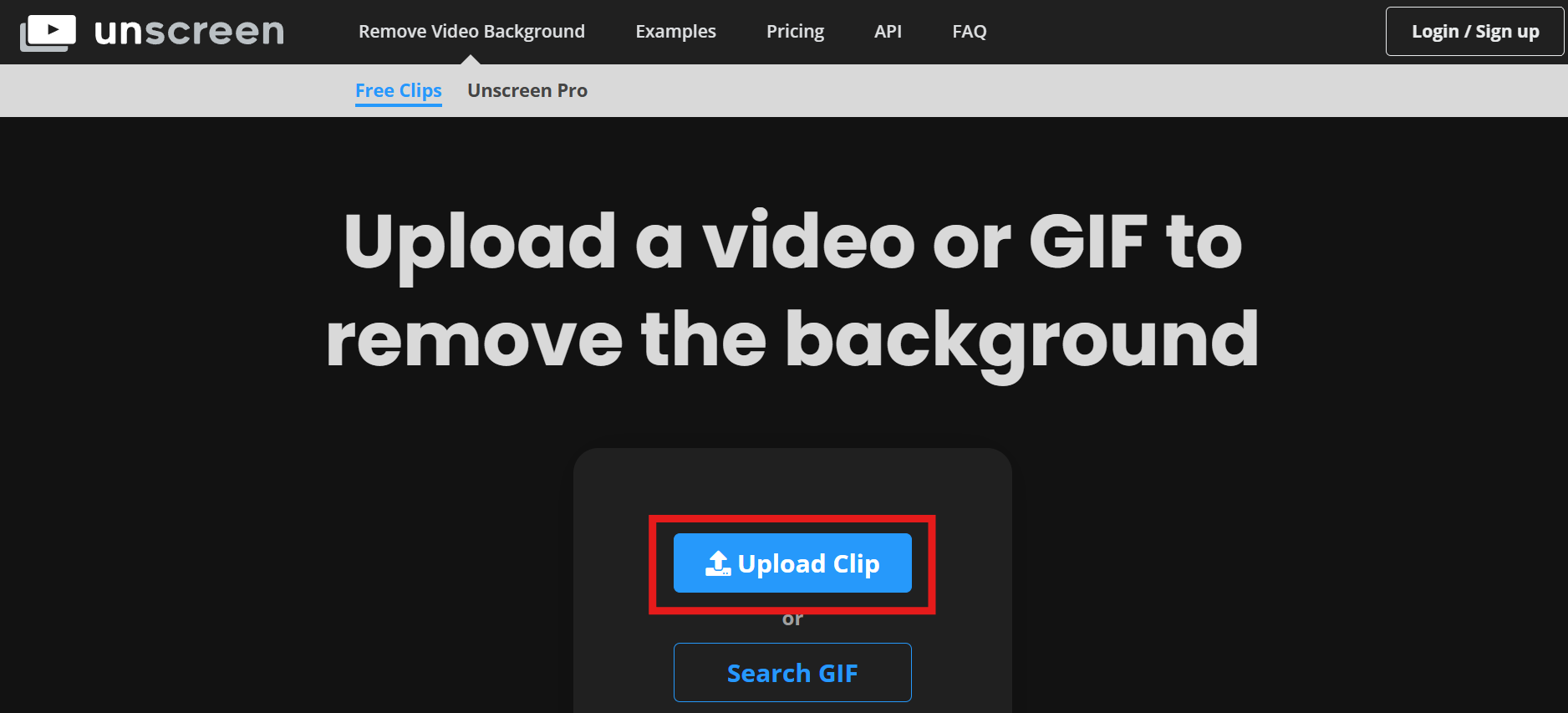 Upload video clip