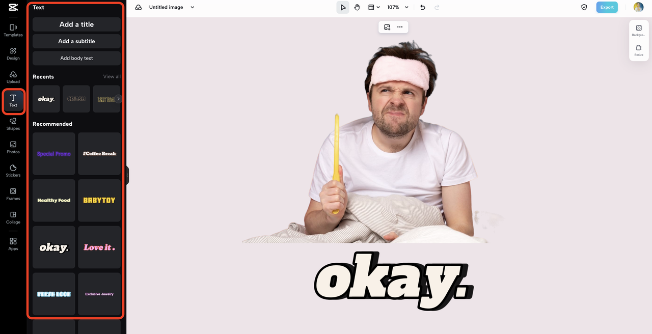 add text