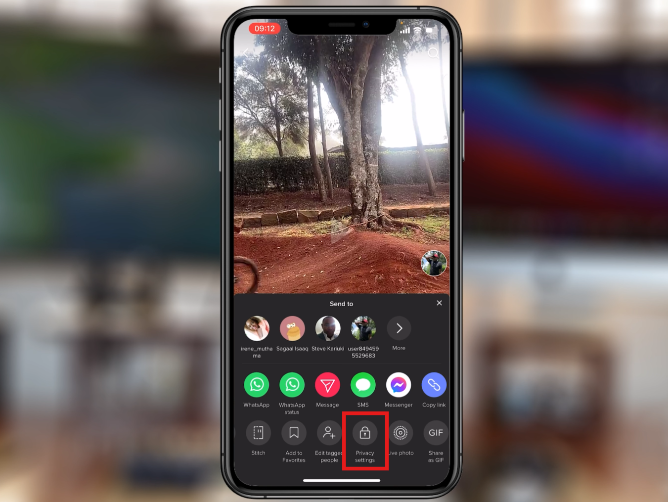 Greife auf die Datenschutzeinstellungen zu.