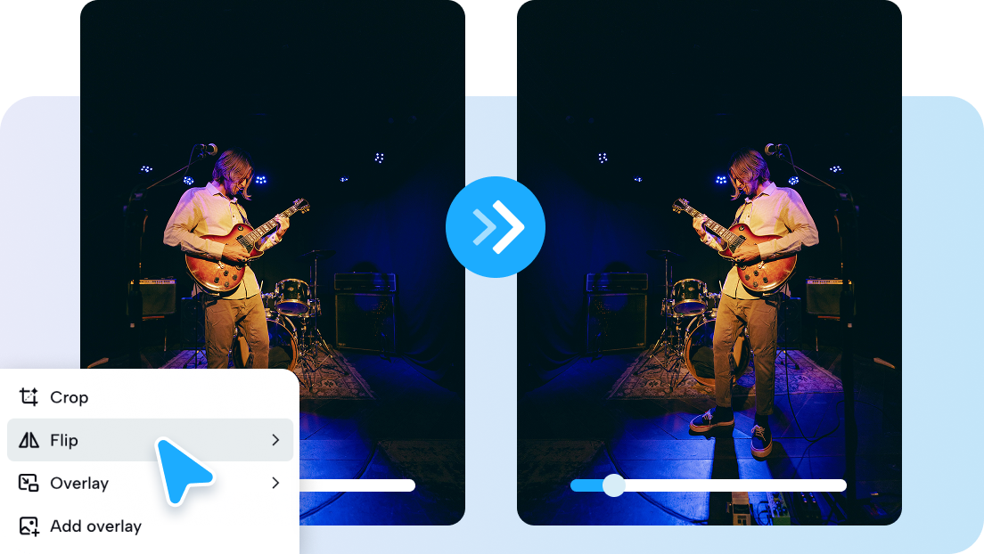 พลิกวิดีโอแบบแนวตั้งด้วย AI video editor