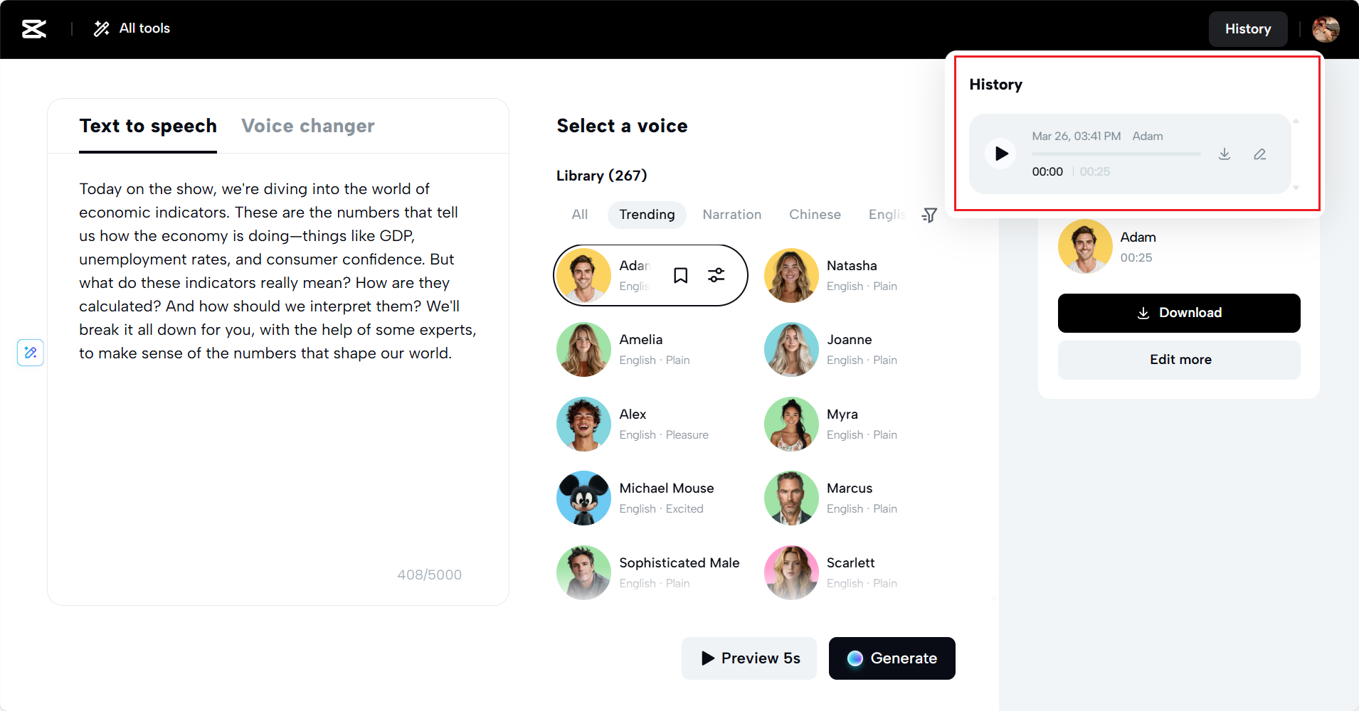 Online storage space