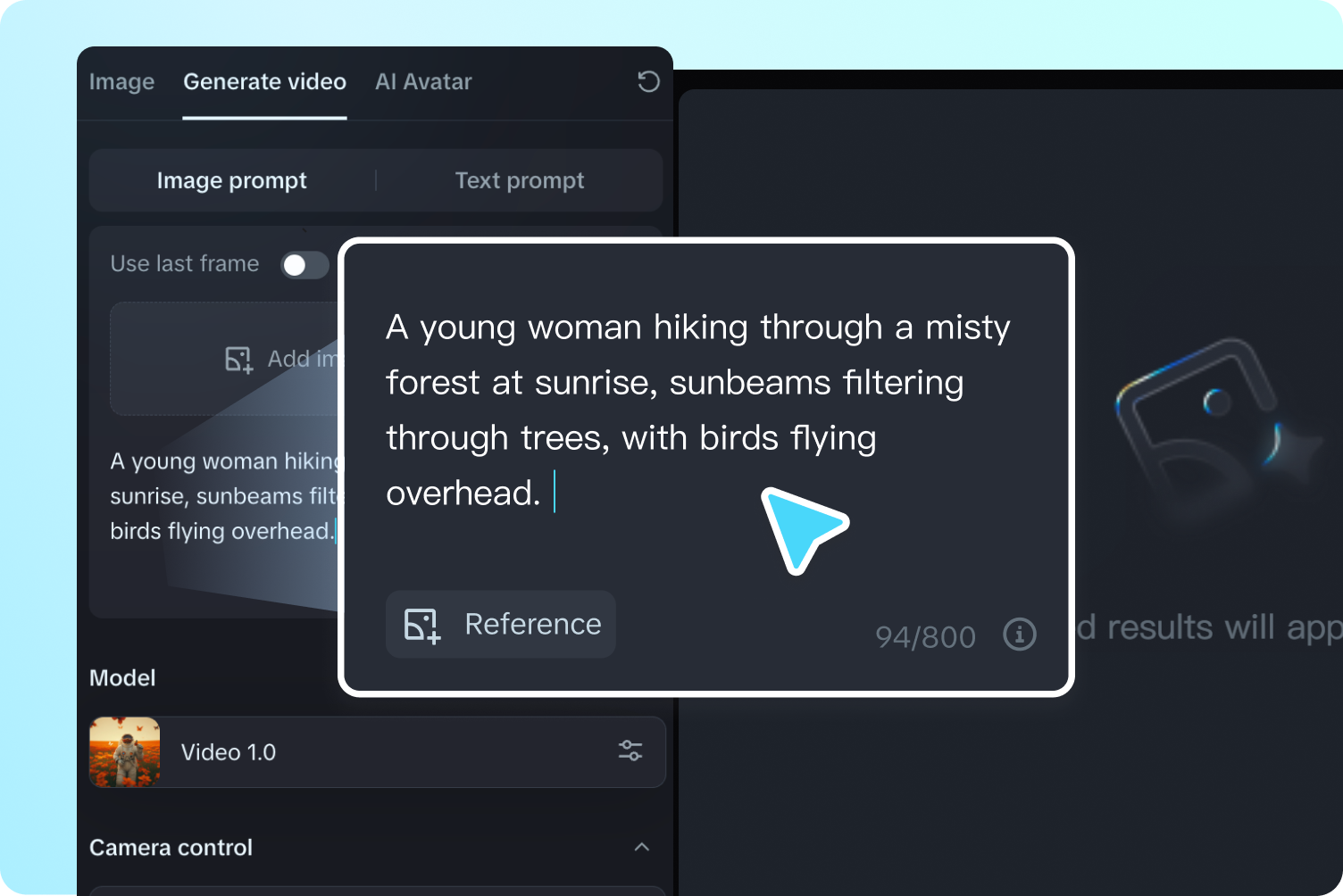 Write down your prompt