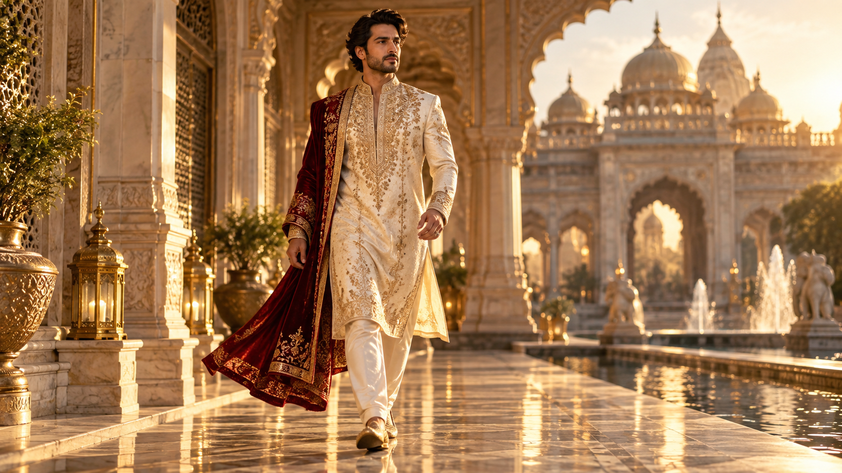 a regal kurta fashion-walk video