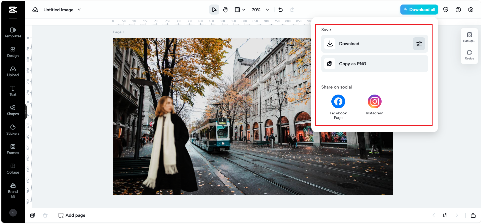 Export or download