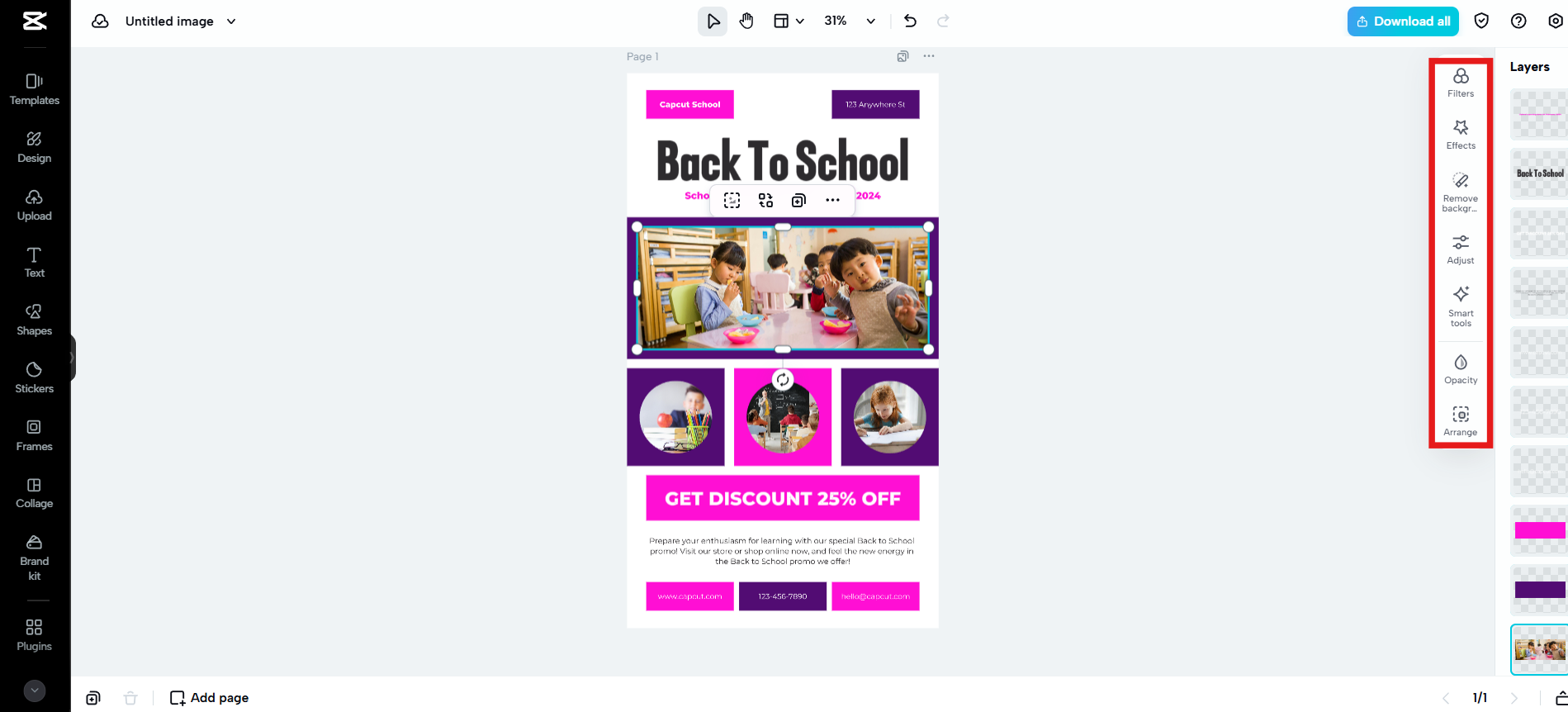 Mit Elementen anpassen