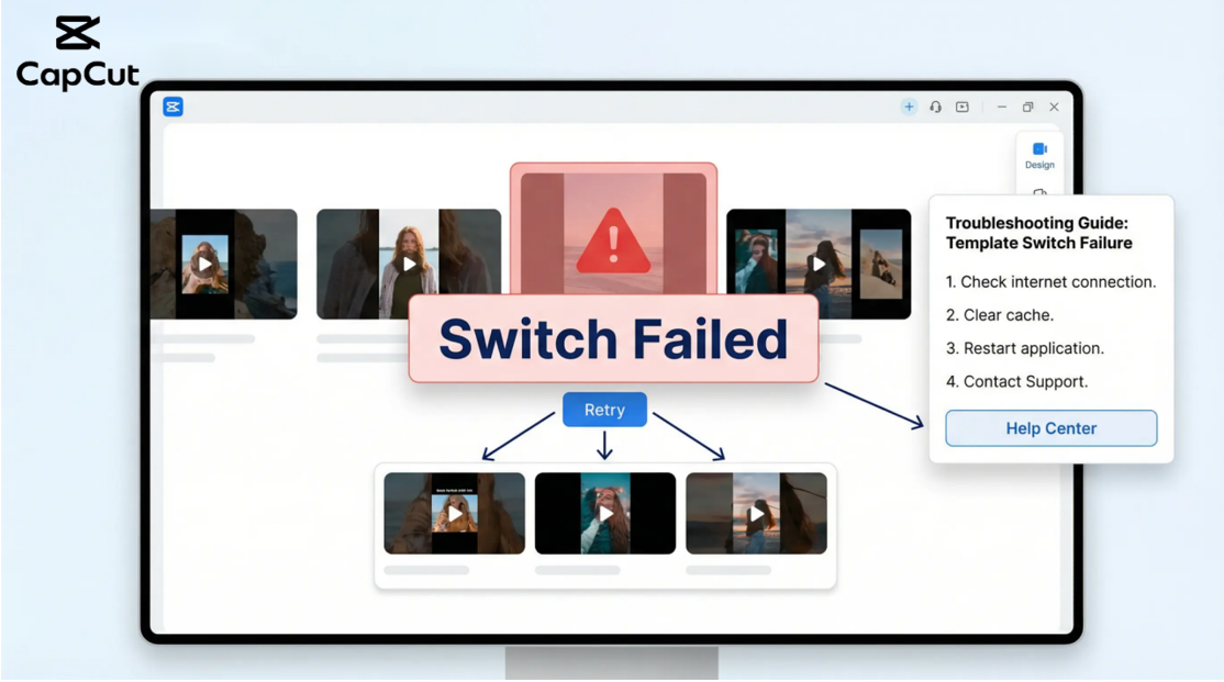 switch template failed on CapCut