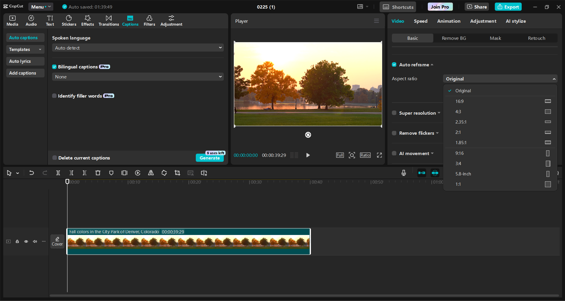 Interface of the CapCut desktop video editor - an easy way to boost YouTube average view duration with quality content