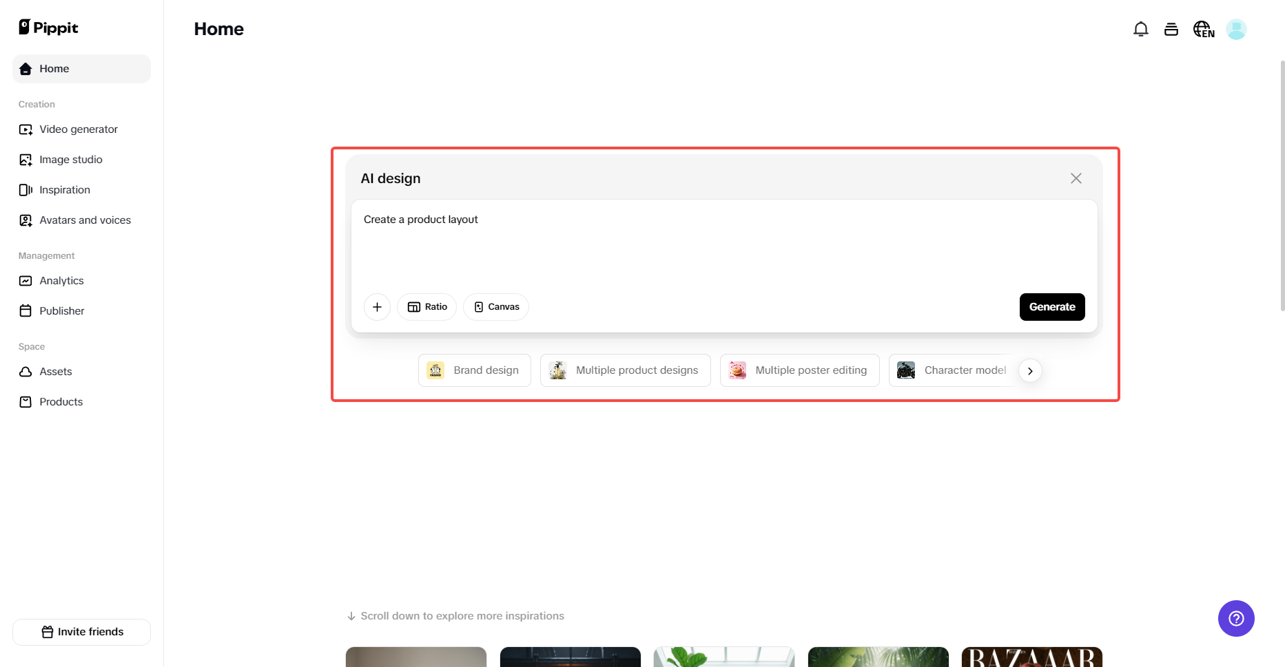 AI design feature