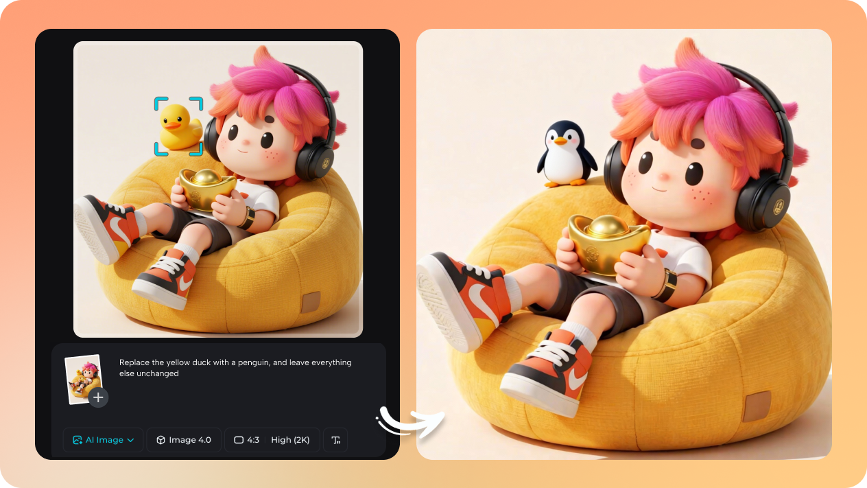 customize story scenes with smart AI editing