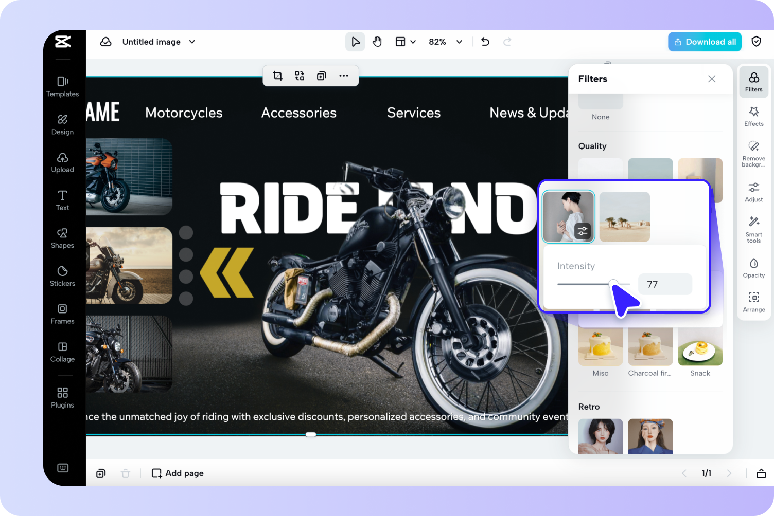 Customize your website design