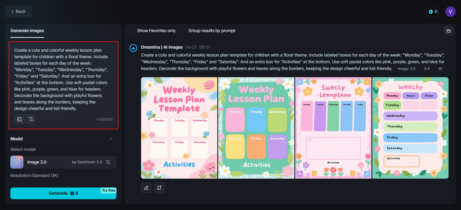 weekly learning plan