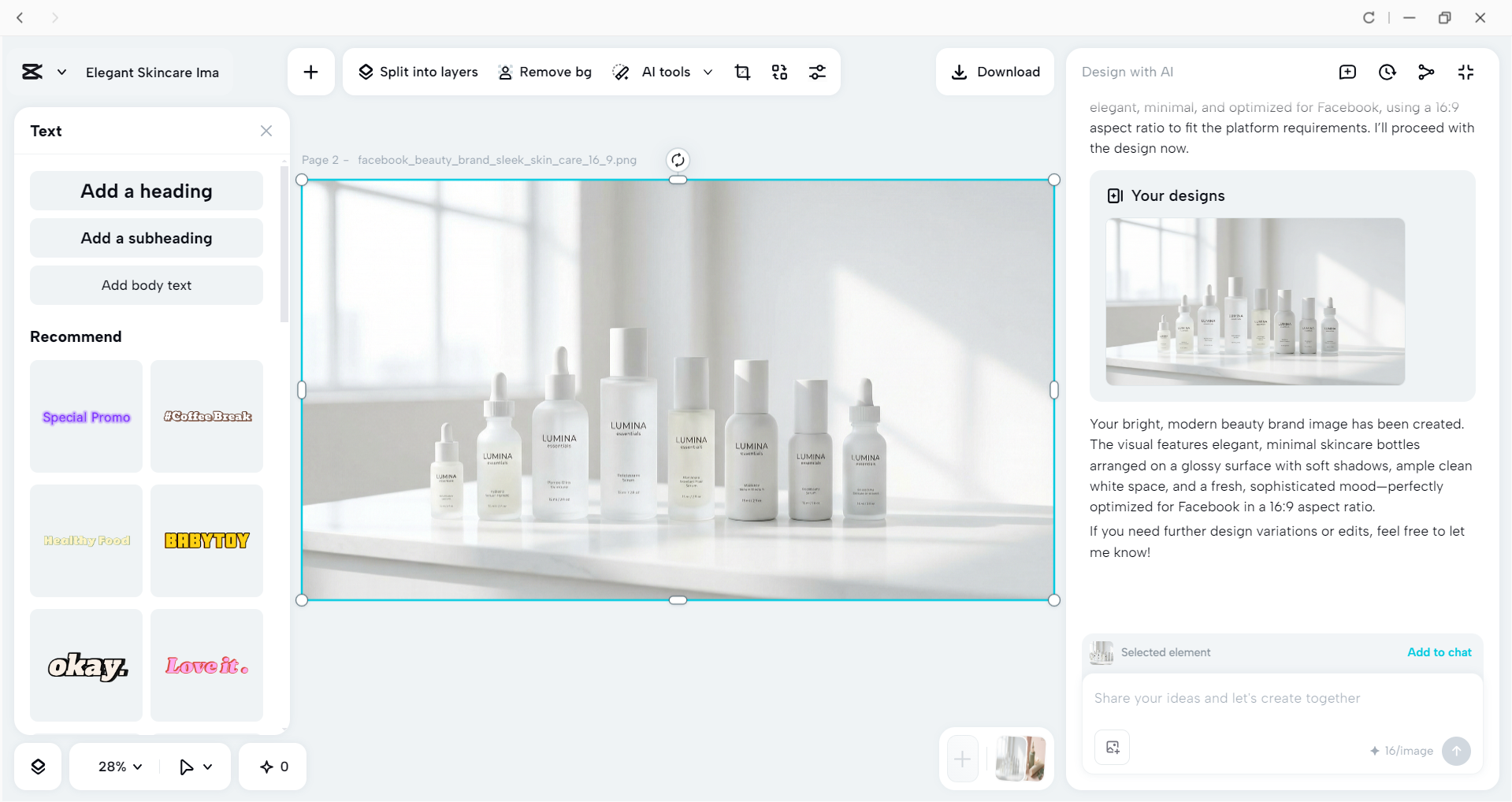 Interface of the CapCut desktop video editor - an efficient tool to make and edit Facebook posts