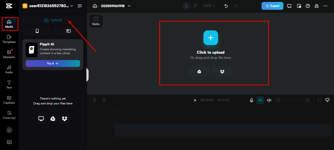 Importing gif into the CapCut desktop video editor