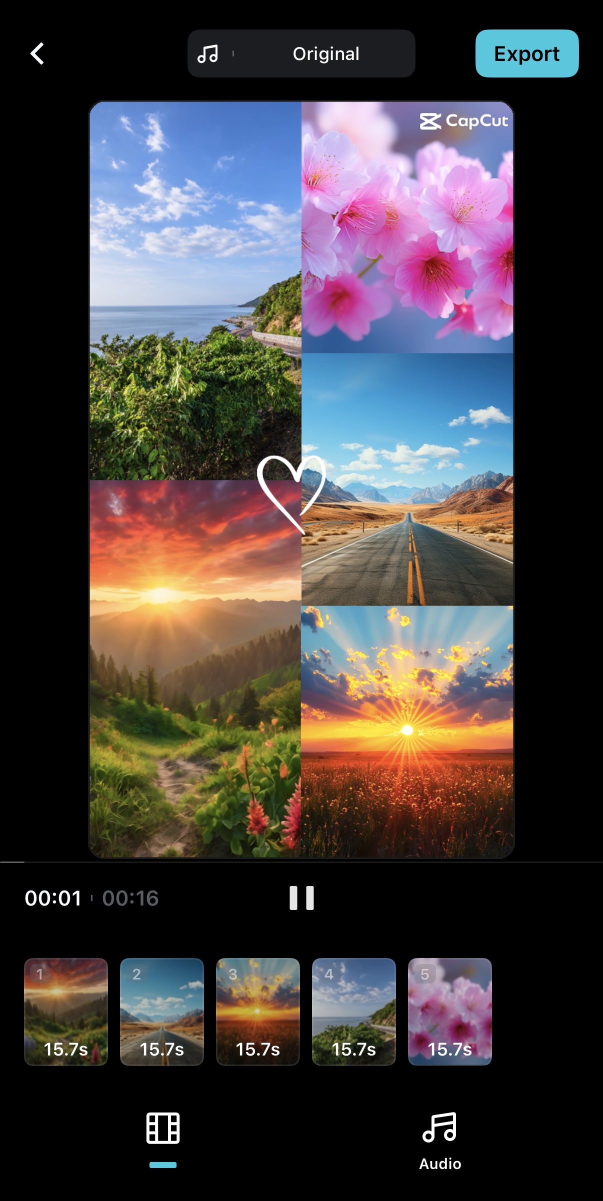 Final photo collage created with CapCut template